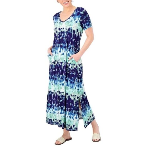 Belle by Kim Gravel Dresses & Skirts - Belle by Kim Gravel Petite Print or Solid V-Neck Maxi Dress Multicolor Pet XS